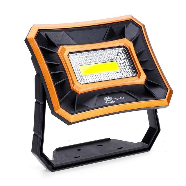350W Solar Portable Spotlight COB Work Lamp LED Portable Lantern Outdoor Camping light Waterproof Emergency Light Searchlight: Orange
