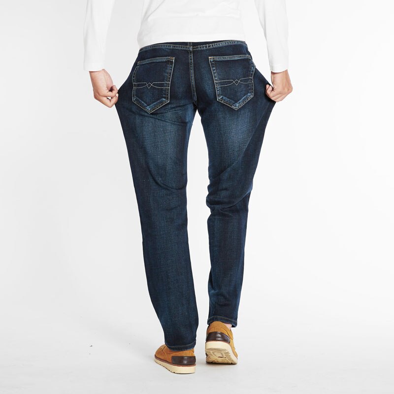 Overdimensjonerte jeans fete 300 pund ekstra store fete bukser store menn 160kg strekkbukser 6xl 7xl 8xl 60 stor størrelse pluss løs herre