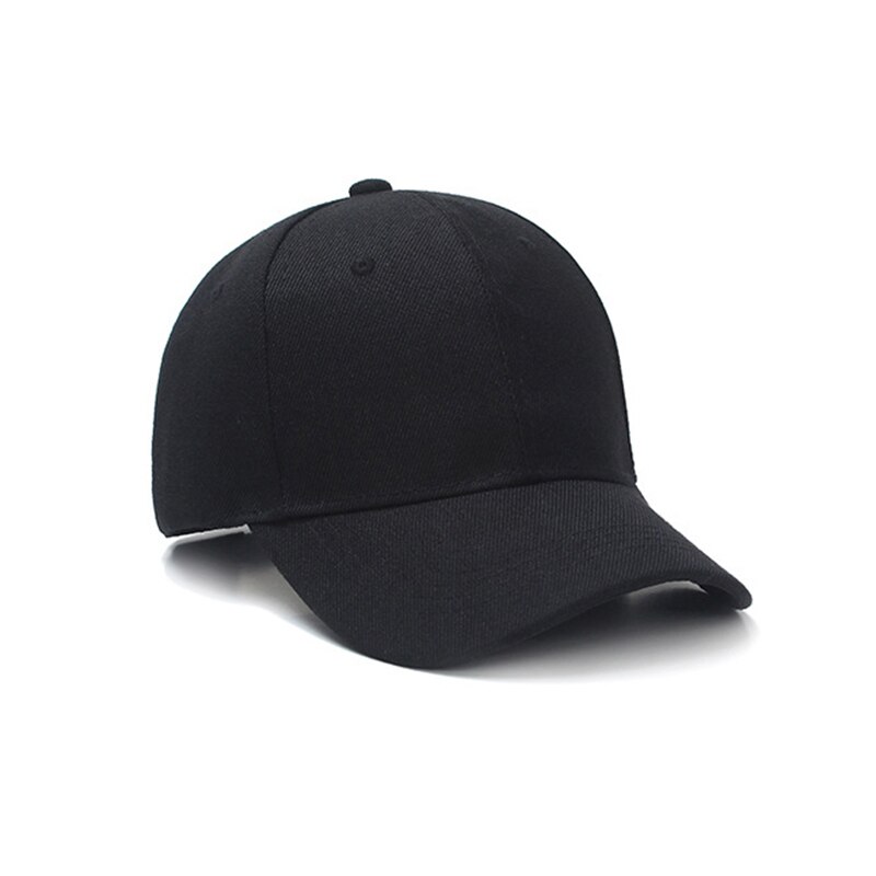 Effen Kleur Baseball Cap Vrouwen Zonneklep Caps Zomer Outdoor Verstelbare Katoen Snapback Hoeden Mannen Dad Hoed: black