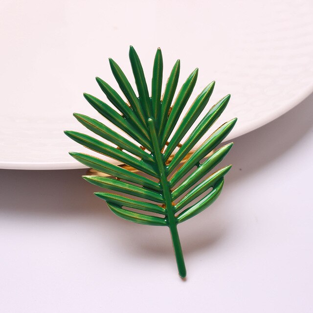 Lemon Grape Pumpkin Green Leaf Fruit Napkin Buckle Napkin Ring Wedding Napkin Buckle Dinner Party Wedding Hotel Home Decor: Palm leaves gold