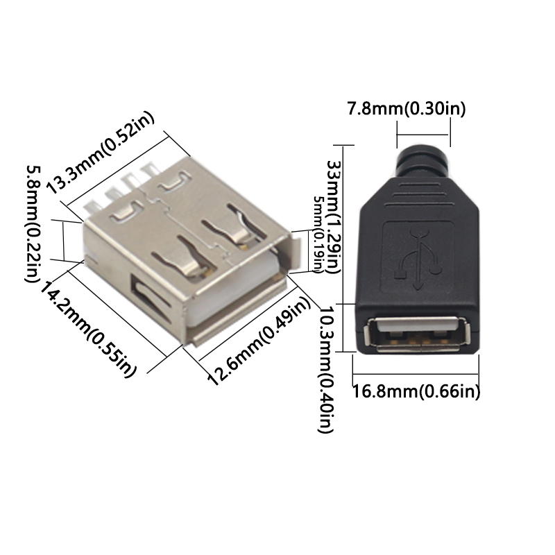 【10-2PCS】Male Female Type A Male USB 4 Pin Plug So... – Grandado