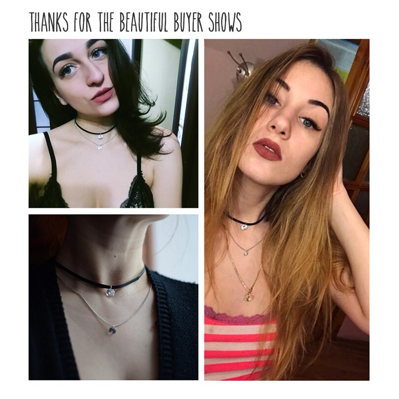 2018 nuovo Arrivo In Pelle Alla Moda Della Collana Del Choker con il Cristallo Di Fascino Collane &amp; Pendenti Con Gemme E Perle per Le Donne Ragazze Gotico Collier