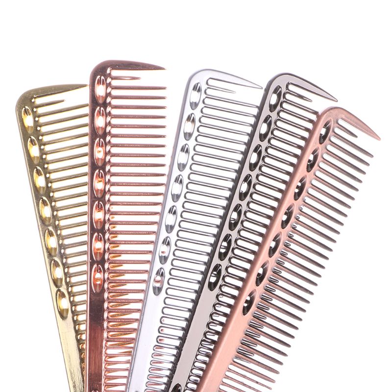 Hommes femmes bébés aluminium métal antistatique coupe peigne cheveux coiffure et barbiers Salon peignes