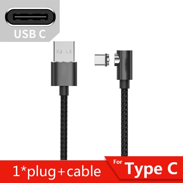 Magnetische Ladegerät Micro USB C Typ C Kabel Für Huawei P40 iPhone XR 11 Magnetic Charging Schnelle Magnet Kabel Telefon ladekabel: 1M / Black For Type-C