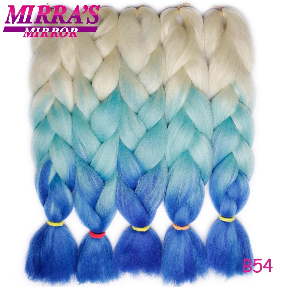 Mirra's Mirror 5pack Ombre Braiding Hair Synthetic Crochet Hair 24" 100g/Pack Jumbo Braids Hair Extension Green Brown: 1B/27HL