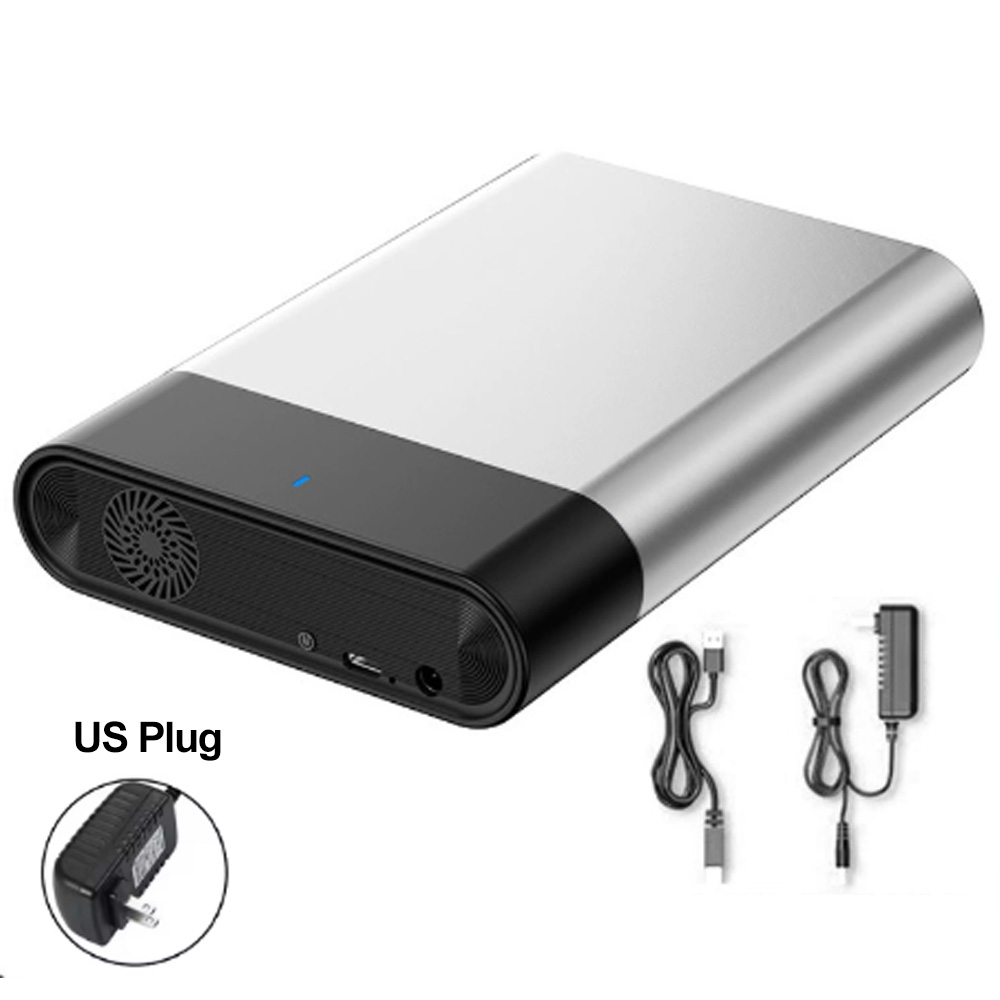 USB 3.1 HDD/SSD Enclosure 2.5/3.5'' Aluminum Alloy External Hard Drive Case SATA TO Type C 12TB High Speed Adapter for Laptop PC: black