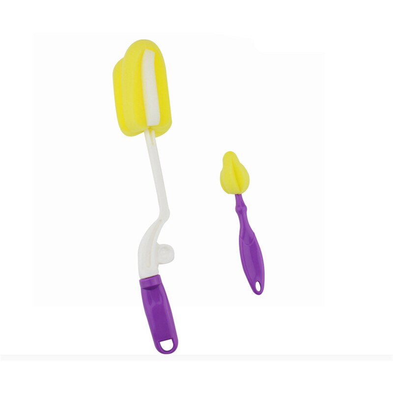 Escovas de limpeza de garrafa alimentação com alça rotativa garrafa de náilon cozinha simples limpeza escova de bebê prático conjunto de escova de garrafa