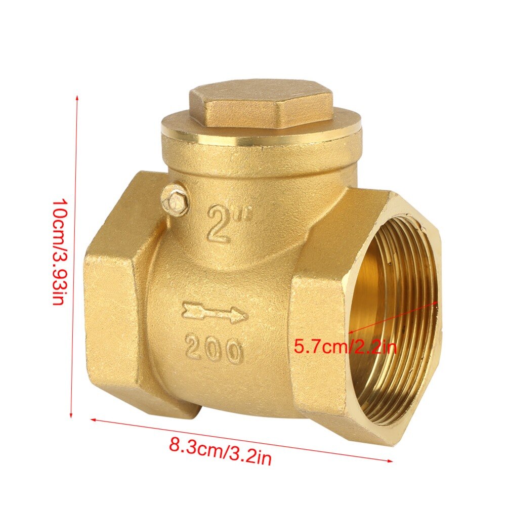 Female Thread Brass Non-return Swing Check Valve 232PSI Prevent Water Backflow DN32 DN40 DN50 Optional
