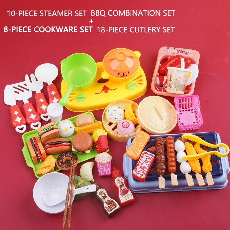 Kid's Kitchen Set Girls Toys Fast Food Pretend Play Cooking Games Miniature Foods Toy Dishes Products For Children: all thing