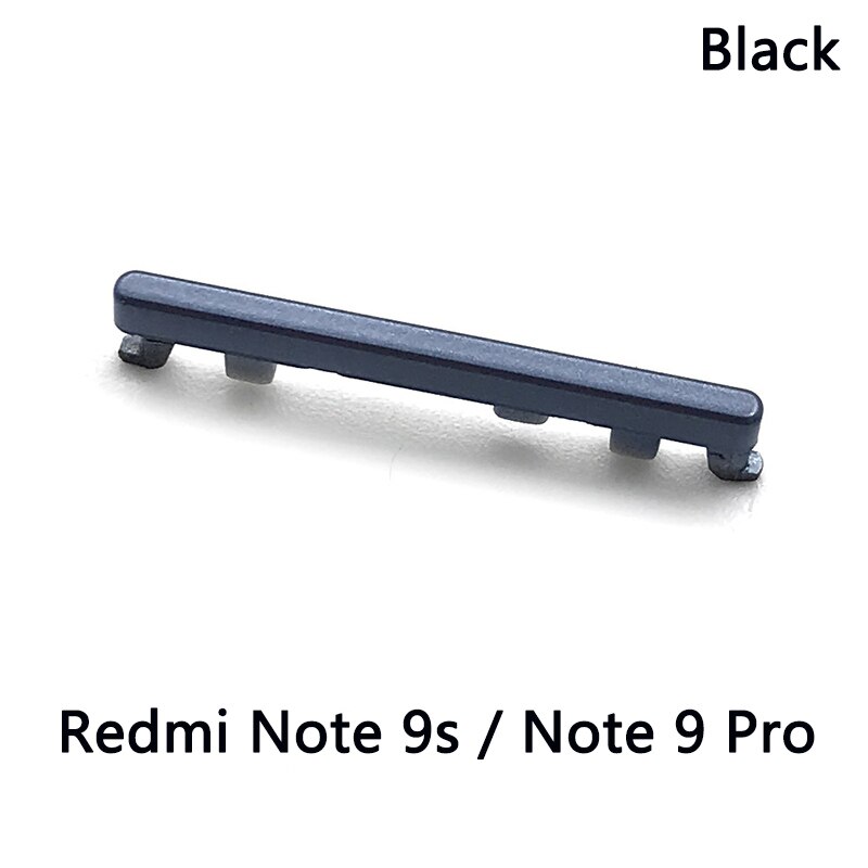 Dla Xiaomi Redmi Note 9S boczny przycisk głośności + włącznik/wyłącznik boczny zestaw dla Xiaomi Redmi Note 10 Pro boczny przycisk głośności: Note 9s Black
