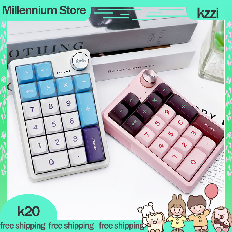 Kzzi K20 Toetsenbord 19 Toetsen 3 Modus Usb/2.4G/Bluetooth Draadloze Toetsenborden Maatwerk Nummer Pad Voor Pc Computer Accessoires