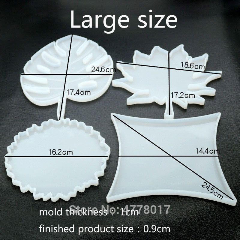 Silikone støbeform til beton coaster skildpadde blad bord isoleringspude cement diy epoxy harpiks coaster håndværk form