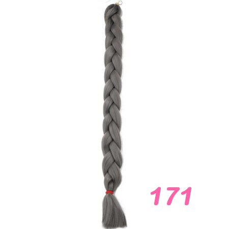 VERVES Vlechten Haar een stuk 82 inch Synthetische Warmte Fiber braid 165 g/stuk pure kleur gehaakte Jumbo Vlecht Hair Extensions: T1B/Zilvergrijs