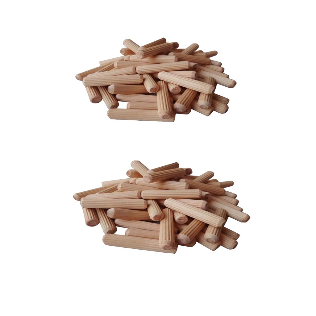 Set of 200 Wooden Dowels Hard Wood Grooved Plugs Furniture Woodwork Grooved Fluted Pin Craft 8mm 10mm