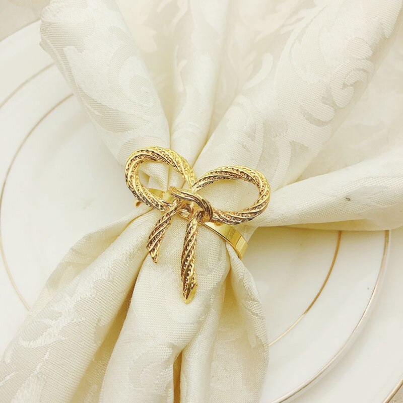 12 stk simpel gylden servietring butterfly butterfly serviet spænde hotel restaurant mund stof ring metal serviet ring