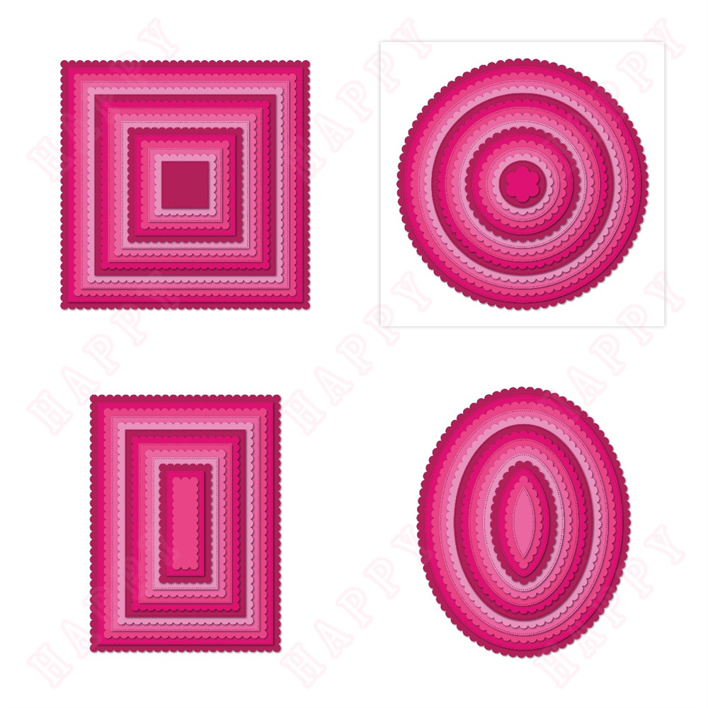 Sellos de ramo de flores, troqueles de corte de Metal para álbum de recortes DIY, tarjetas de papel, rectángulos, plantilla de grabado artesanal decorativa: Claro