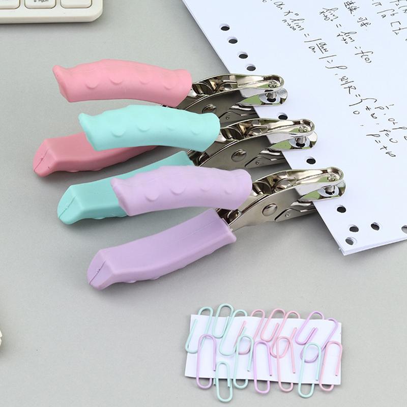 1 Hole Puncher Heavy Duty 1 Hole Punch Tool Paper Puncher Portable Hand Held Scrapbook Tool With Ergonomic Soft Grip For