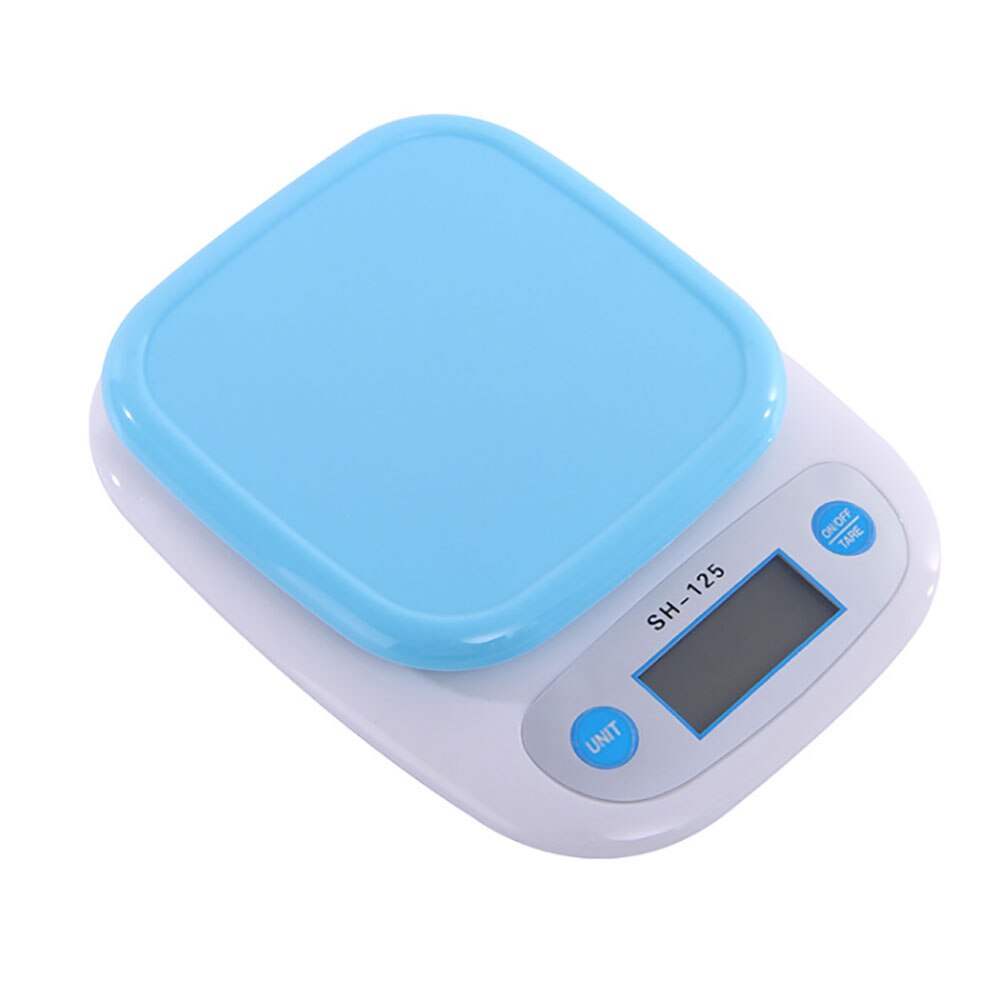 Keittiön elektroninen vaaka mini elintarvikeleivonta vaa'at 5kg/1g erittäin tarkkaa keittiövaakaa taloustavarat kiitchen tarvikkeet työkalut: Sininen
