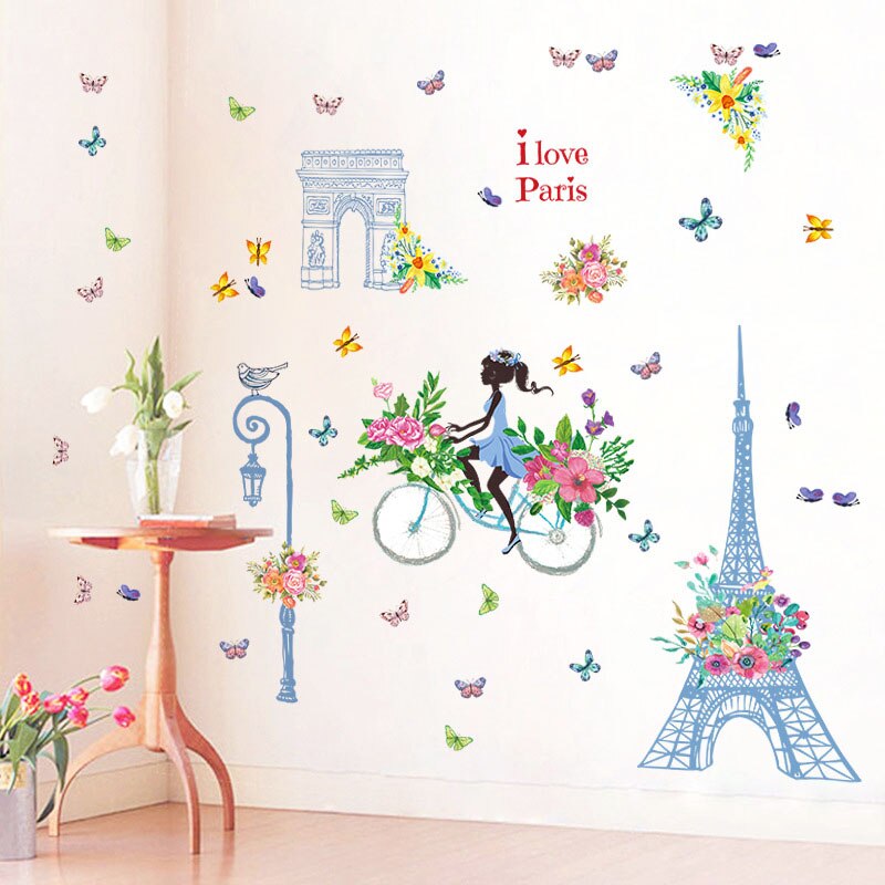 Flower Swing Fairy Girl Wall Stickers DIY Dancer Mural Dormitory Decals for Home Decoration Kids Rooms Butterfly Bedroom Nursery: PC9164-3