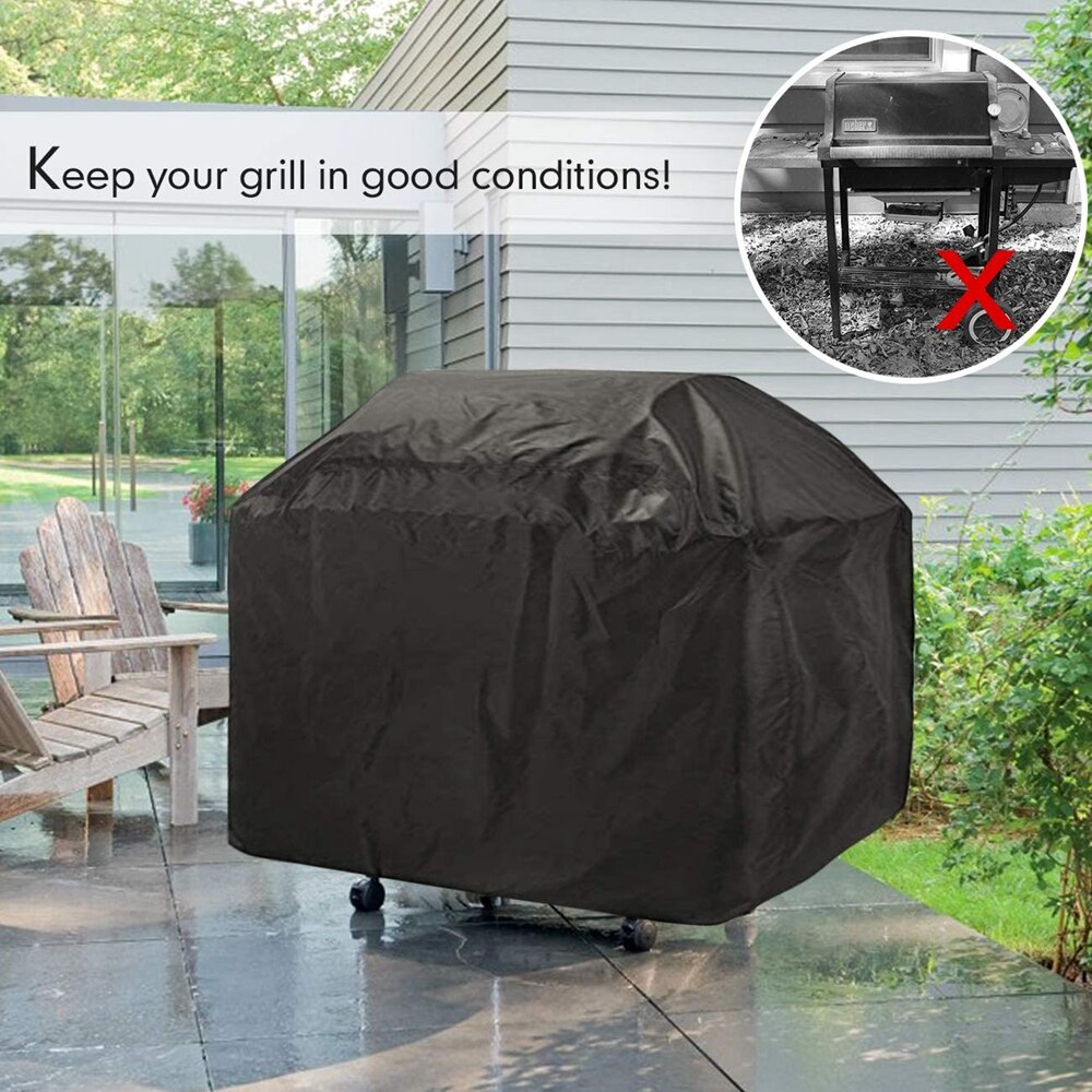 7 größen Schwarz Wasserdicht BBQ Abdeckung Grill Zubehör Grill Abdeckung Anti Staub Regen Gas Holzkohle Elektrische Grill Grill Abdeckung