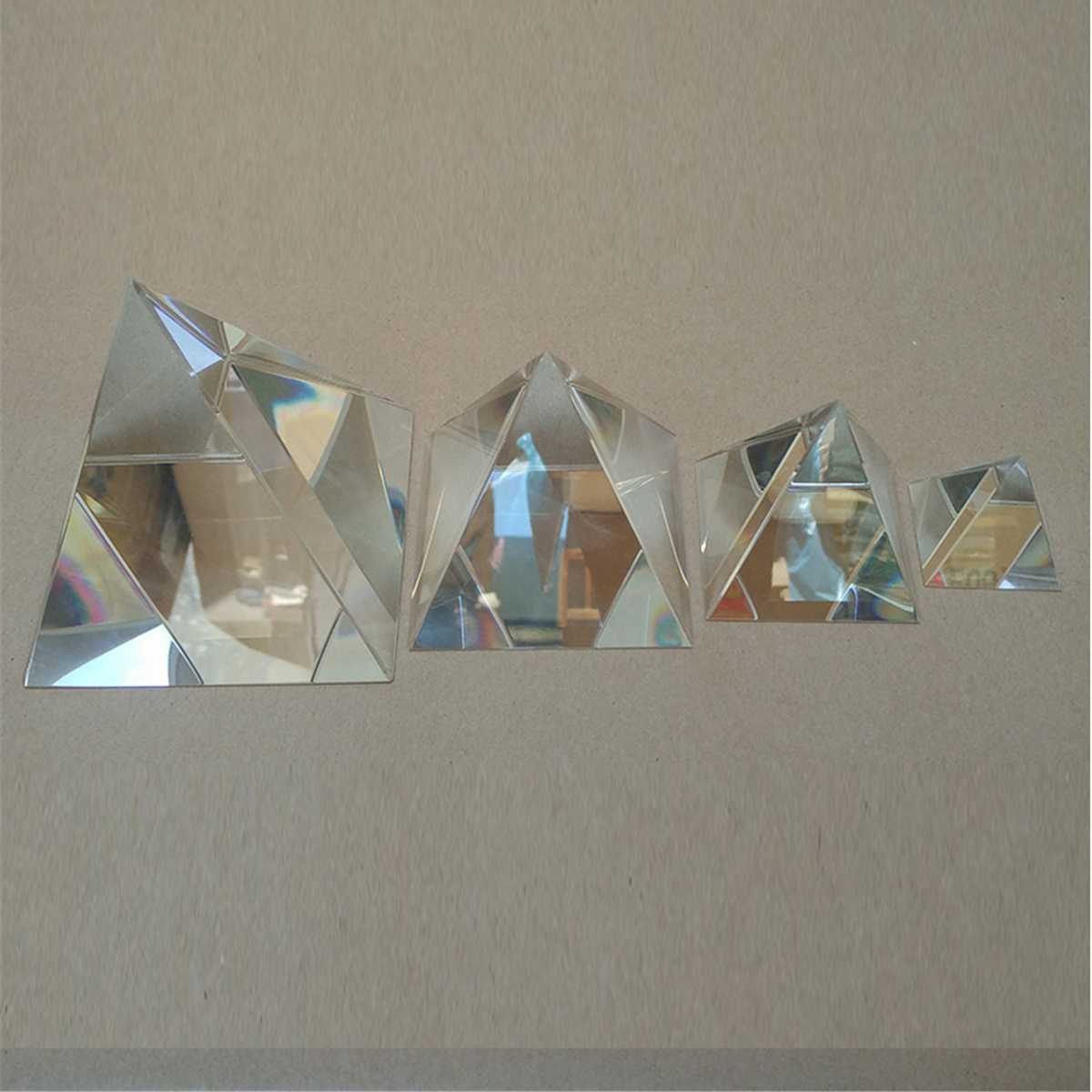 100mm Clear Optical Glass Prisms Pyramid Crystal Healing Prism Science Optics Triangle Teaching Light Spectrum Material Props