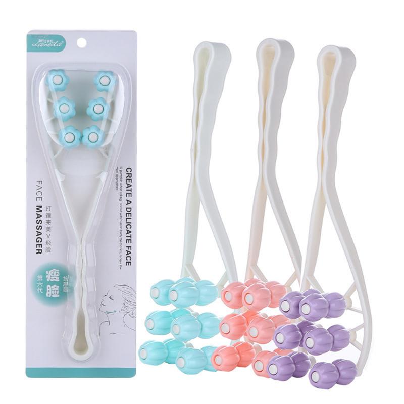 Face Lift Up Slimming Flower Shape Anti Wrinkle Improve Relaxation Facial Massager Rollers Manual Portable Cosmetic Makeup Tools