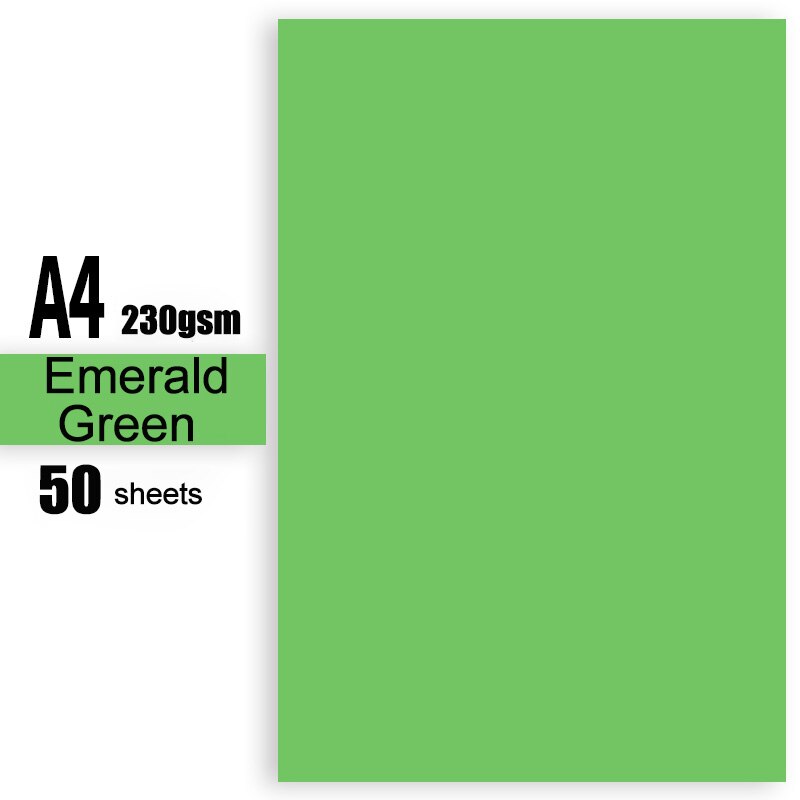 230gsm 50 Sheets Kids Paperboard Multicolor Specialty Paper Handmade Cardstock Craft Paper: Emerald Green