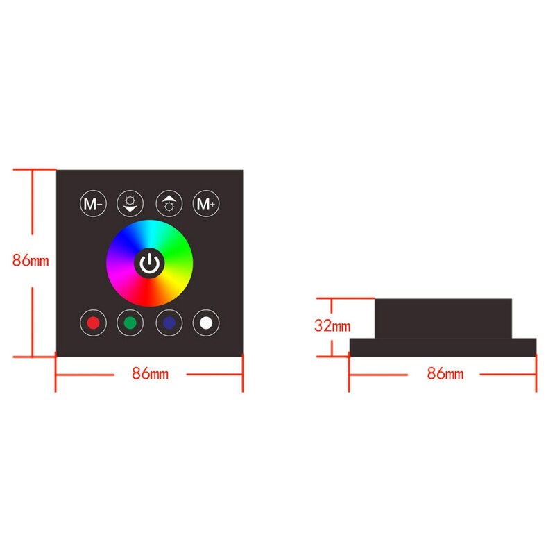 Led Panel Controller Rgbw Full-Color Contact Controle Licht Strip Panel Licht Controller