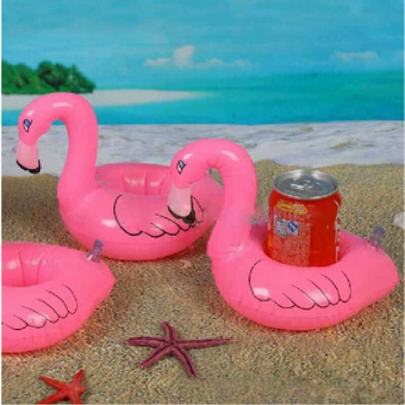 1 Piece Mini Flamingo Floating Inflatable Drink Can Cell Phone Holder Stand Pool Toys Event & Party Supplies