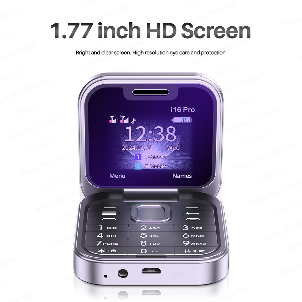 SERVO 2024 Neues Mini-kippen-praktisch FM-Radio Magie Stimme schwarze Liste Geschwindigkeit wählen Vibration 2 SIM-Karte Kleines Anzeige faltbares Telefon