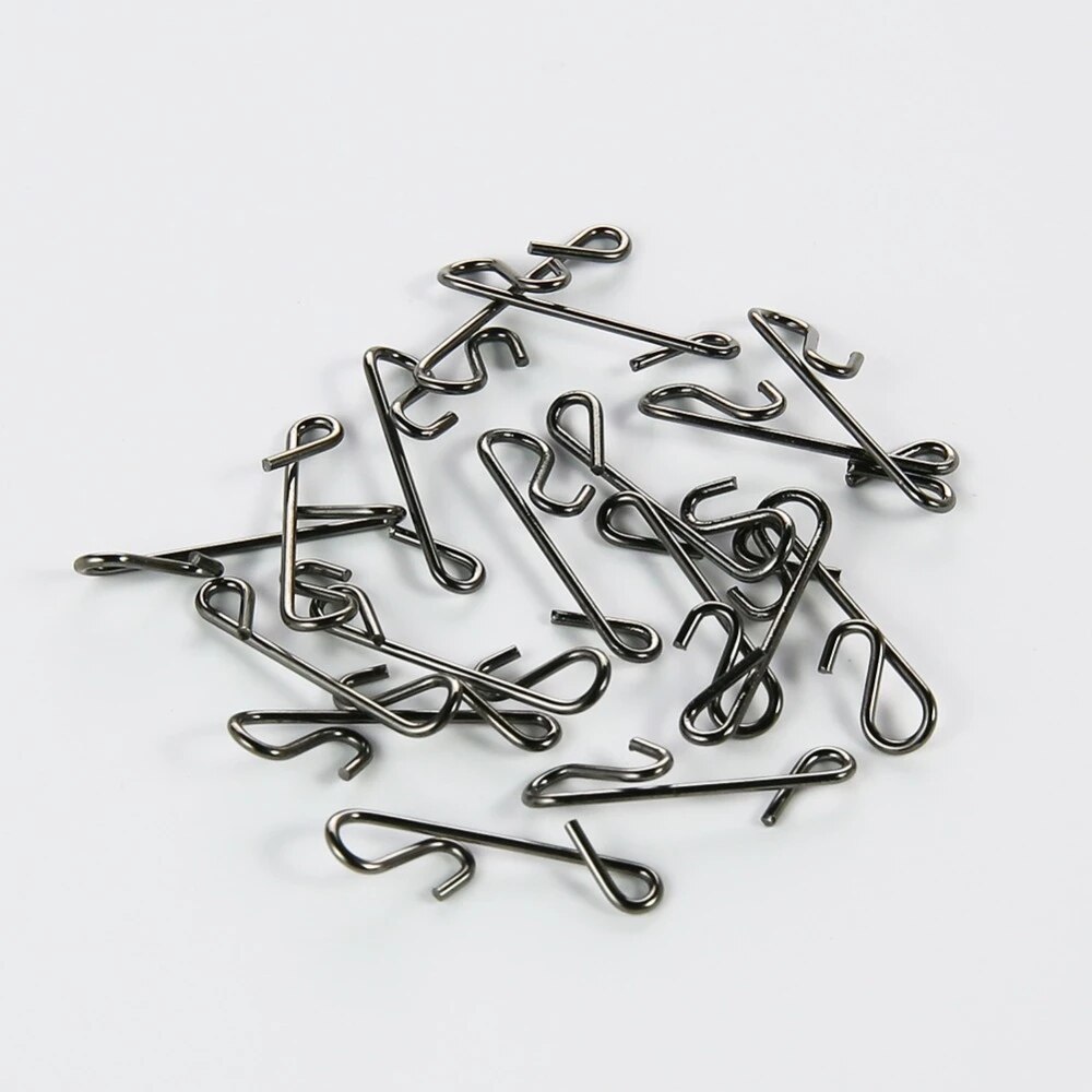 50pcs Fishing Line Wire Braid Knotless Connector Fishing Lure Hook Barrel Solid Ring Swivel Fly Carp Accessory Fish Tackle Tool