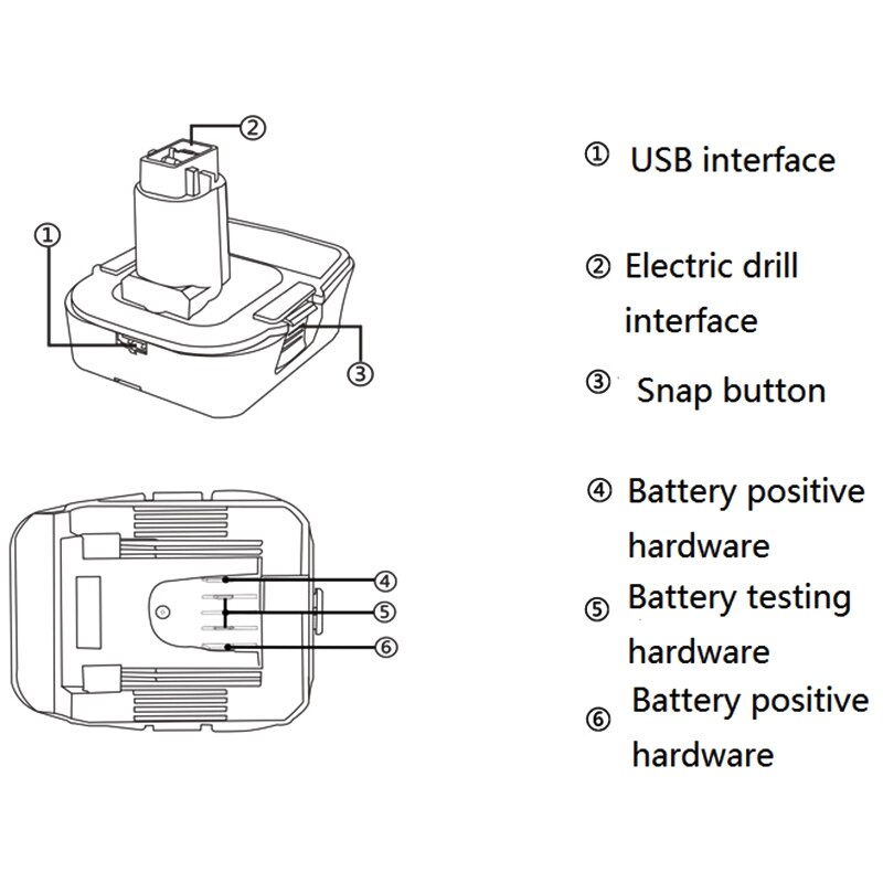 Waitley Dca1820 18-20V USB Adapter Work for Dewalt Max Xr Dcb200 Dcb201 Dcb203 Dcb203Bt Dcb204 Dcb205 Compact Batteries