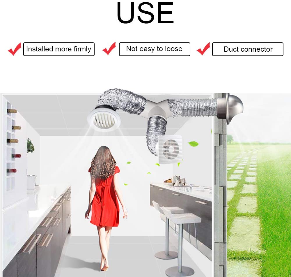 4‘’6‘’ Y&T Piece Duct Connector 3 Ways Splitter for Ventilation Tube Air Ventilator Connecting Extractor Plastic 100mm 150mm