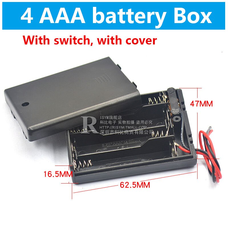 Aaa Batterij Opbergdoos Aaa Batterijen Packs Case Diy Batterij Houders Cell Box Aa Batterijen Houder Met Schakelaar En Deksel 1-8x: 4 AAA battery box-SW