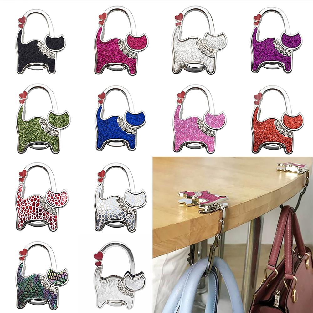 Tragbare Folding Handtasche Haken Halter Geldbörse Kleiderbügel Tisch Rand Hängen Haken für Handtasche Dekoration Frauen Tasche Veranstalter