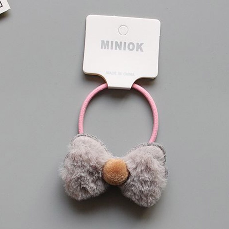1PC Girl Fluffy Crown Hair Tie Bow Faux Fur Hair Band Girl Crown Hair Accessories Elastics Scrunchie Ponytail Holder: G Hair Band