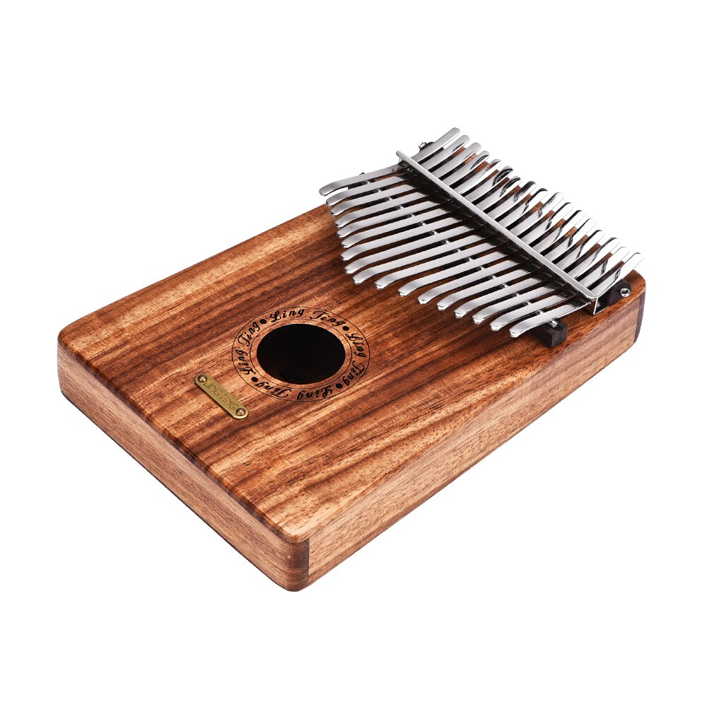 LINGTING K17Y-Piano de pulgar portátil de 17 teclas, Kalimba Mbira, bolsa de almacenamiento de sándalo con madera sólida, funda de transporte, pegatinas para libros de música