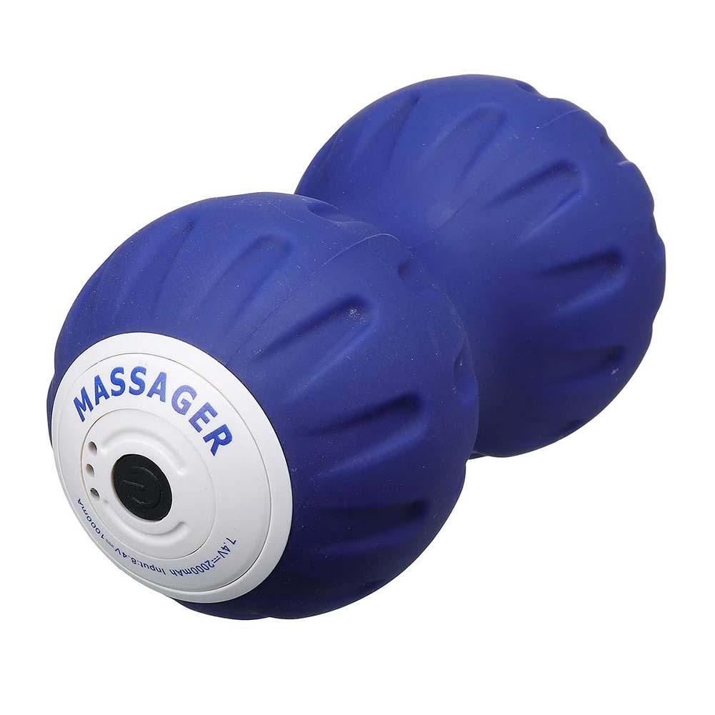 Bola vibratoria eléctrica para masaje de cacahuete, Bola de masaje de alta densidad, ligera, ejercicio de Fascia corporal para Fitness, alivia el dolor, masajeador de Yoga: Azul