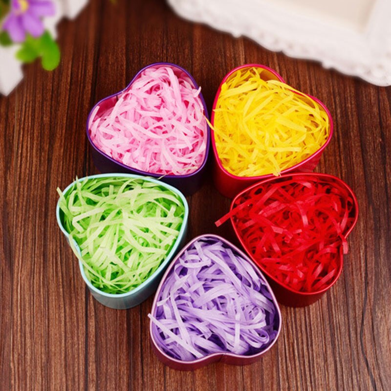 Farverigt bryllup strimle papirkasser fyldstof strimlet papir krøllet papir slik boks fyldstof valentine konfetti strimler papir