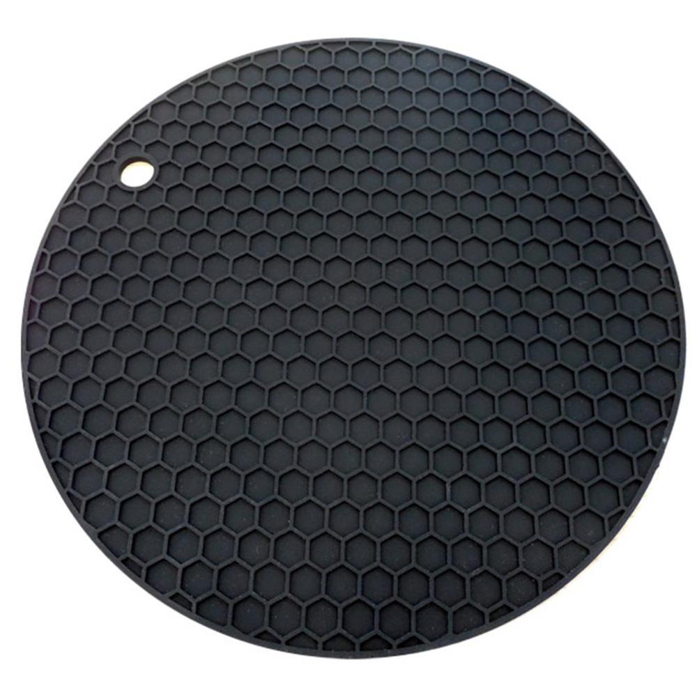 Multi-use Round Silicone Non-slip Heat Resistant Mat Hang Tableware Coaster Cushion Placemat Pot Holder: I