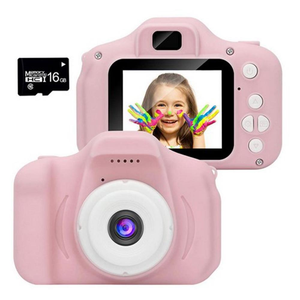 Cartoon Stijl Prachtige Mini Kinderen Camera Kleine Slr High Definition Digitale Camera Met 8G Geheugenkaart: Roze