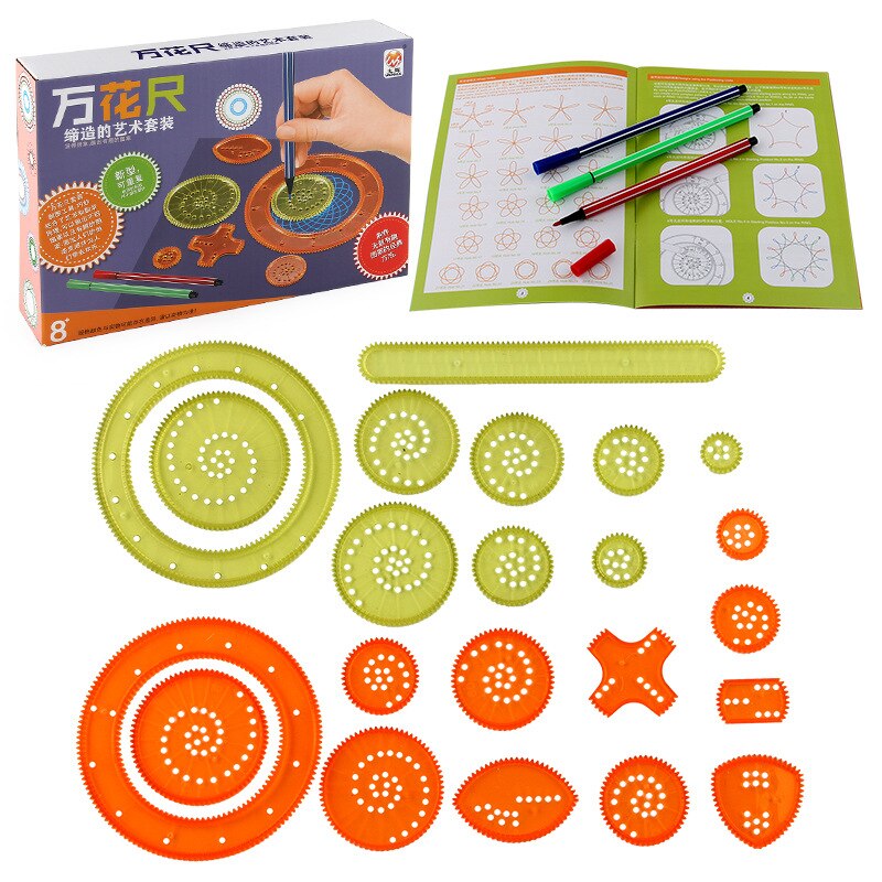 1 Set Van Art Schilderen Template Caleidoscoop Puzzel Onderwijs Briefpapier Ovale Opstellen Diagram Multifunctionele Art Schilderen Heerser: 02