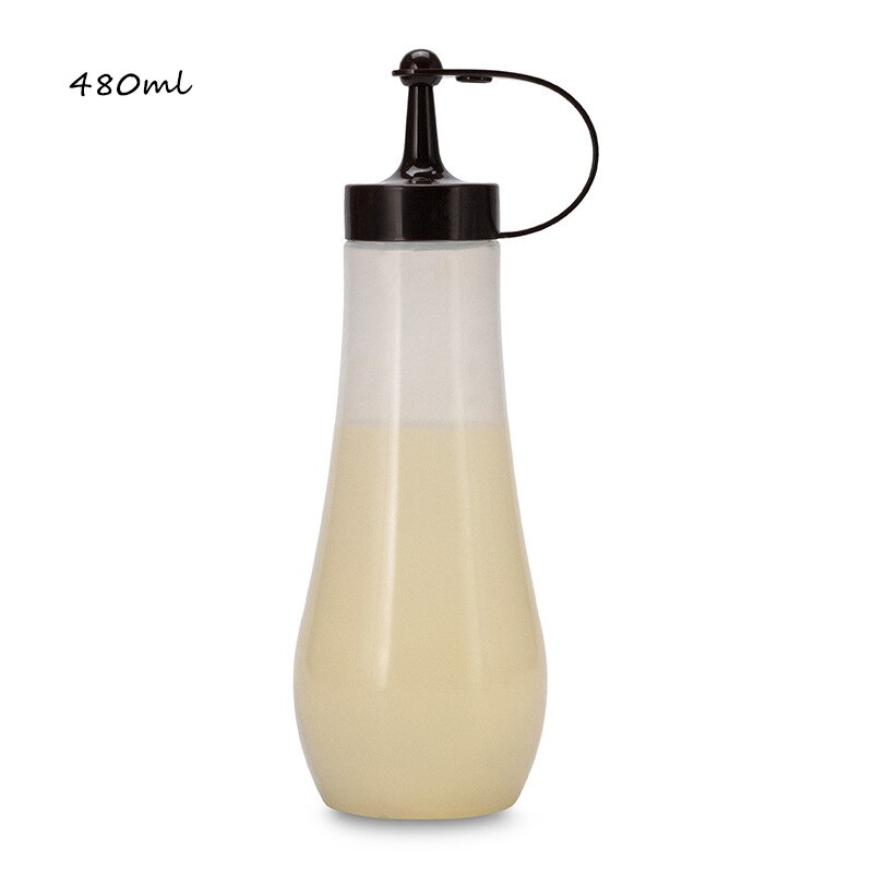 55ml Silicone Sauce Squeeze Bottle ,Salad Dressing Containers,Portable Soft Leak Proof Squeezable Bottle for Salad Sauce: 480ml black
