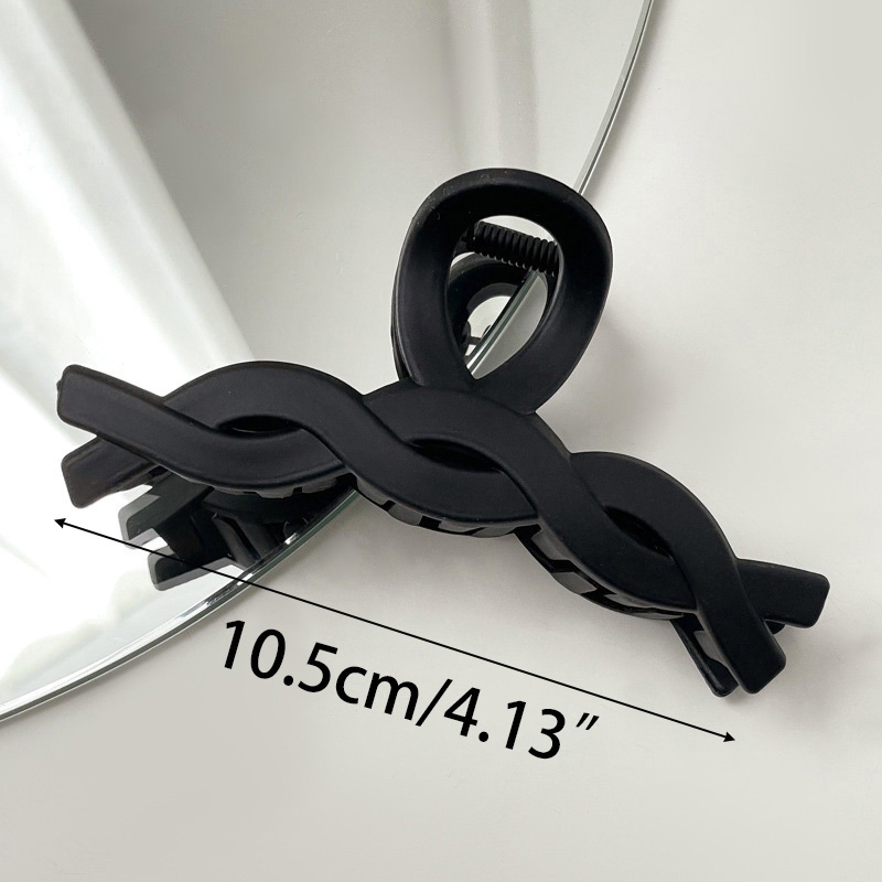 Grampo de cabelo fosco preto grande para mulheres, grampo geométrico, garra elegante francesa, presilha coreana, acessórios de cabelo para meninas, moda