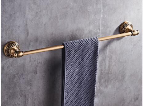 Kunstskåret antik / sort / hvid vægmonteret enkelt / dobbelt håndklædestænger håndklædeholder toilet toilet håndklædestativ tilbehør til badeværelset: Bronze single