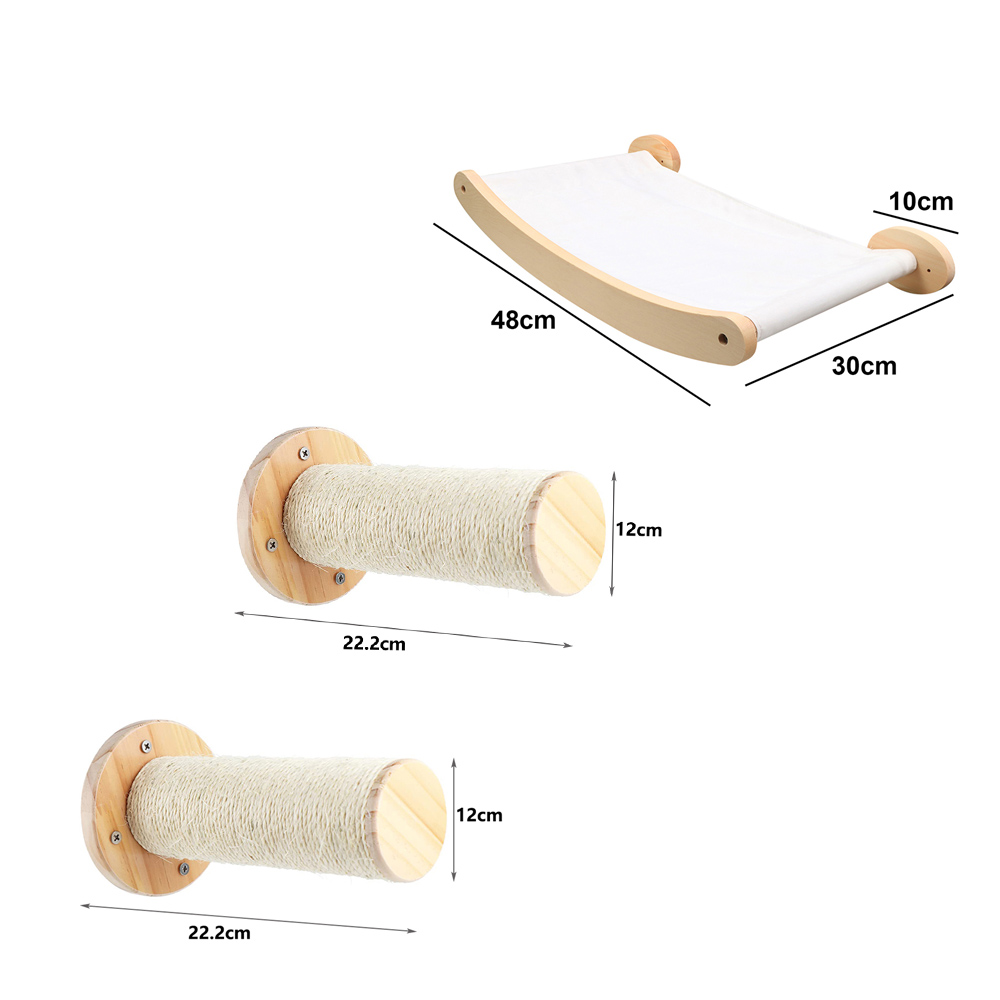 Hamac mural pour chat, meubles pour animaux de compagnie, ensemble d'étagères murales pour chaton, perche pour chat, poste d'escalade à gratter en bois, jouet pour maison d'arbre pour chat: Bleu marine