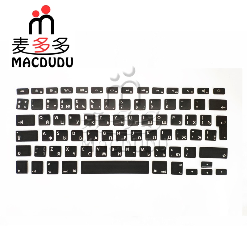 Full Set Keyboard Keys Replacement For Macbook Air 13" A1369 A1466 Russian Layout