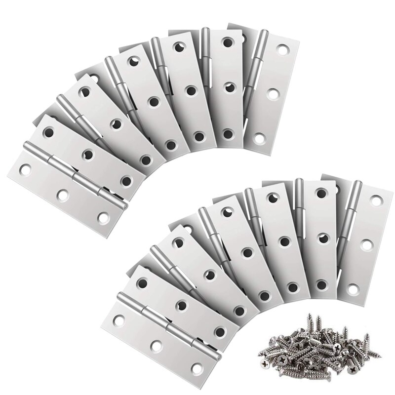 24 PCS 66mm Timber Door Hinges Stainless Steel Hinges for Internal &amp; External Doors Kitchen Cabinet Wardrobe with Screws: Default Title