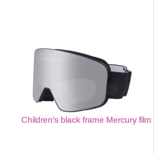 Lunettes de Snowboard à revêtement cylindrique pour adultes, lunettes de Ski Ka myopie, Double couche anti-brouillard, style Parent-enfant: child Ski goggles  B