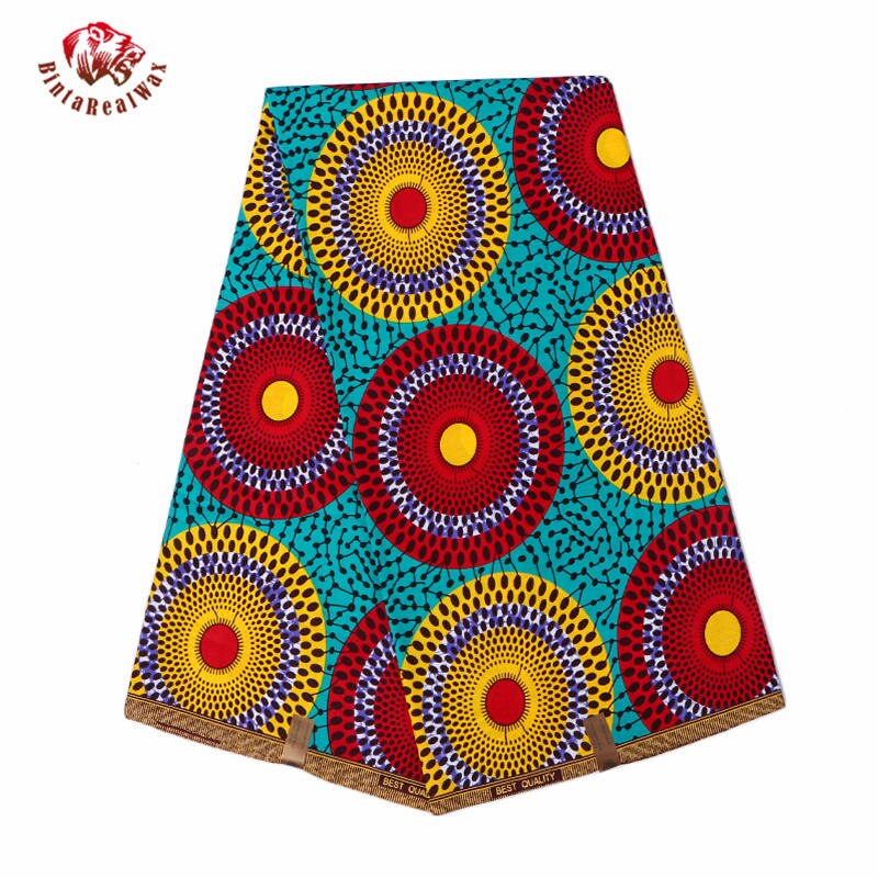 Ankara African Real Wax Prints Fabric African Cotton Fabric BintaRealWax African Fabric For Party Dress 24FS1214: 24FS1214